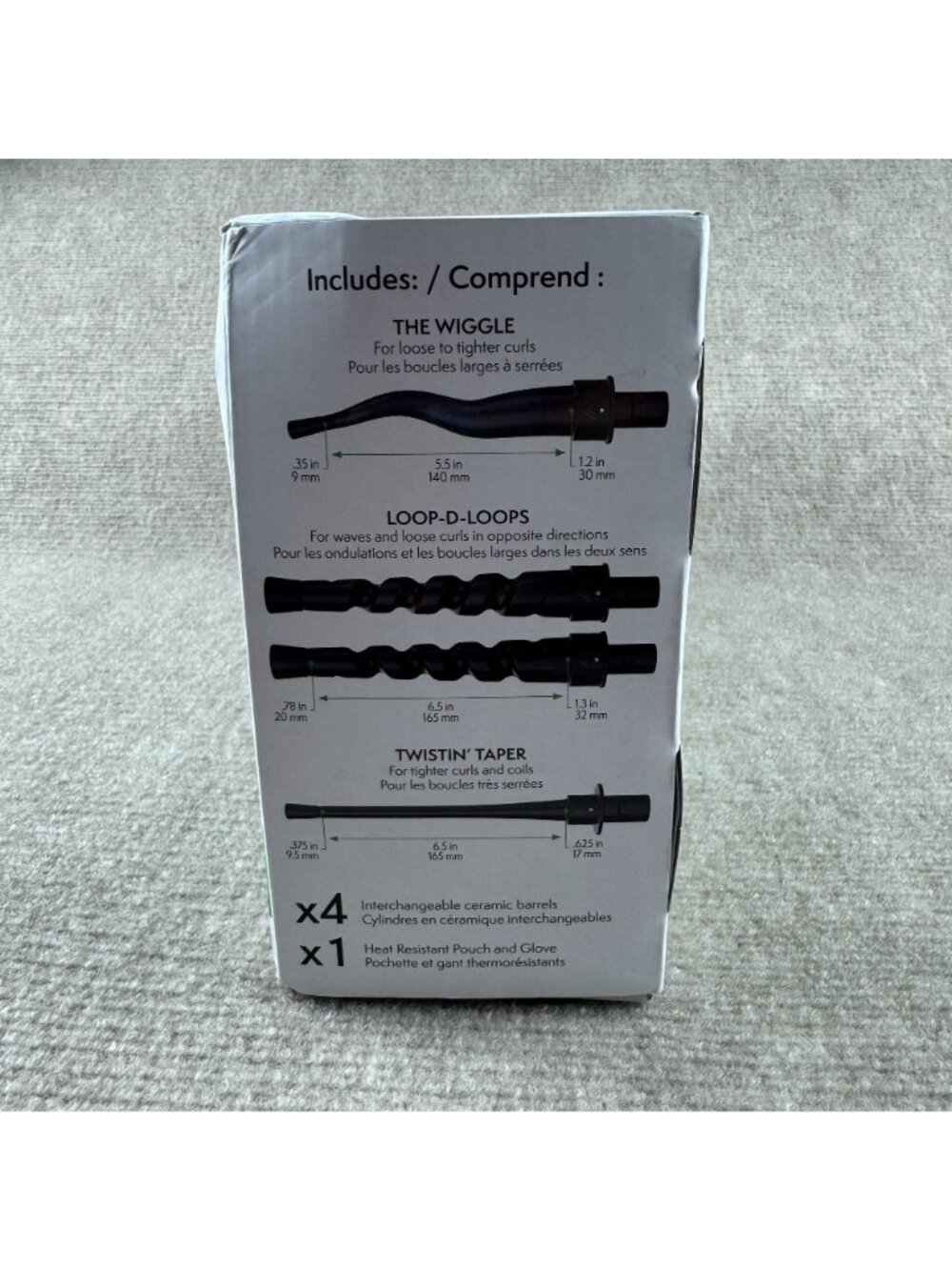 Curlsmith Defrizzion Curl Reviving Wand Set 4 Interchangeable Barrels Black - Picture 3 of 5